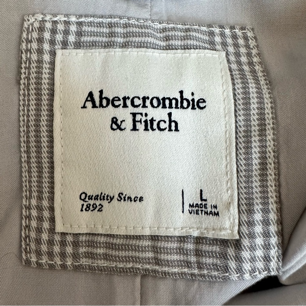 Abercrombie & Fitch Gray & White Plaid Blazer Size Large - Picture 12 of 15